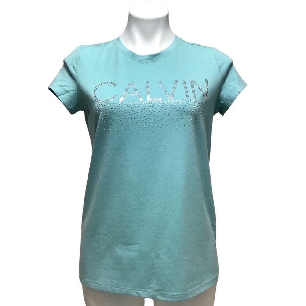 Calvin Klein Embellished Crew Neck Short Sleeve T Shirt New Size Small